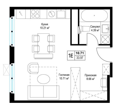 Продажа 2-комнатной квартиры 59,9 м², 9/17 этаж