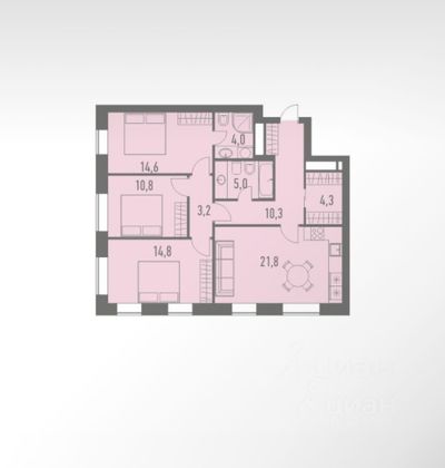 Продажа 3-комнатной квартиры 88,6 м², 18/23 этаж