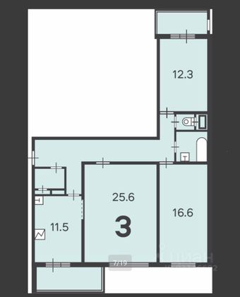 Продажа 3-комнатной квартиры 87,3 м², 16/18 этаж