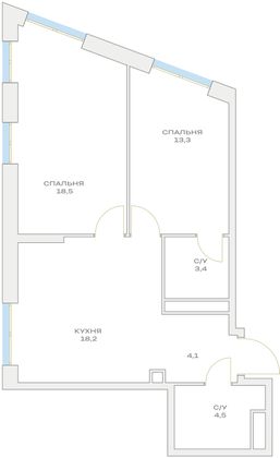 Продажа 2-комнатной квартиры 62 м², 14/23 этаж