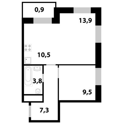 Продажа 2-комнатной квартиры 45,9 м², 8/25 этаж