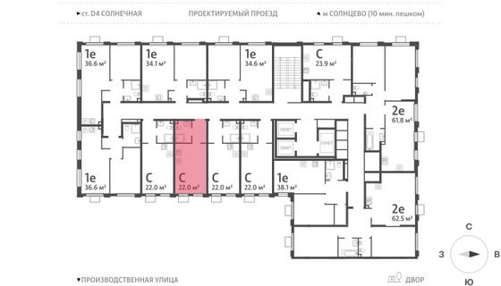 Продажа квартиры-студии 22 м², 24/24 этаж