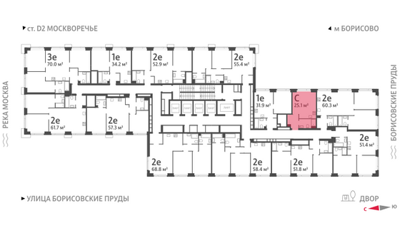 Продажа квартиры-студии 25,1 м², 22/52 этаж