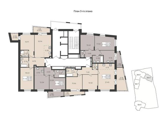 78,6 м², 3-комн. квартира, 3/22 этаж