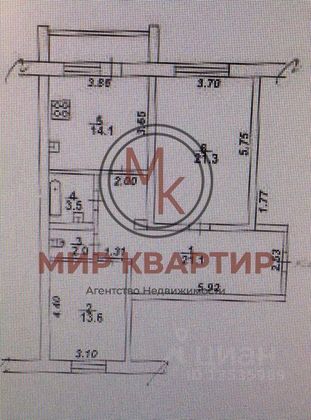 Продажа 2-комнатной квартиры 74 м², 1/5 этаж