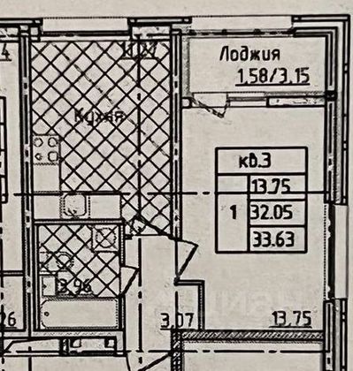 Продажа 1-комнатной квартиры 34 м², 2/23 этаж