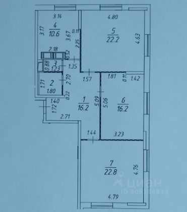 Продажа 3-комнатной квартиры 92,2 м², 22/23 этаж