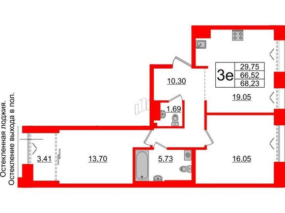 Продажа 2-комнатной квартиры 66,5 м², 6/7 этаж