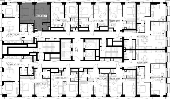 Продажа 1-комнатной квартиры 35,3 м², 30/48 этаж