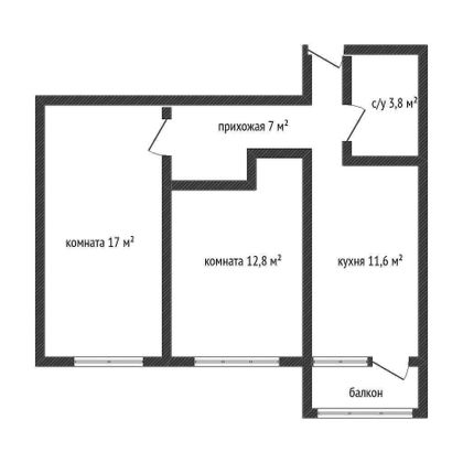 Продажа 2-комнатной квартиры 52,2 м², 5/5 этаж