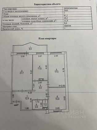 Продажа 3-комнатной квартиры 81,2 м², 7/10 этаж