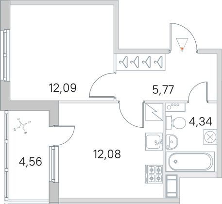 Продажа 1-комнатной квартиры 36,6 м², 3/5 этаж