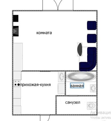 Продажа 1-комнатной квартиры 18,7 м², 4/5 этаж