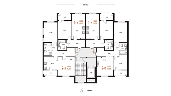 Продажа 2-комнатной квартиры 60,6 м², 3 этаж