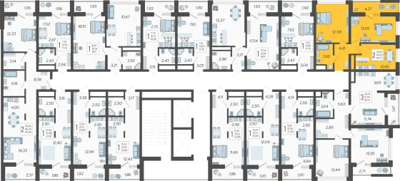 Продажа 2-комнатной квартиры 48,7 м², 6/19 этаж