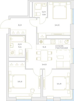 Продажа 4-комнатной квартиры 76,1 м², 10/23 этаж