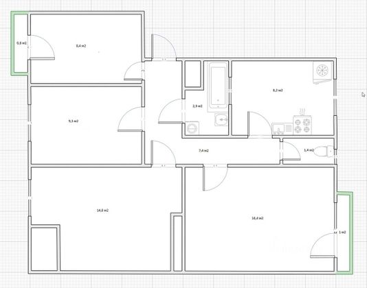 Продажа 4-комнатной квартиры 68,8 м², 4/5 этаж