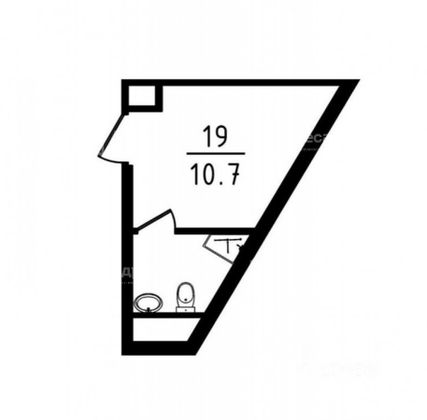Продажа 1-комнатной квартиры 10,7 м², 3/31 этаж