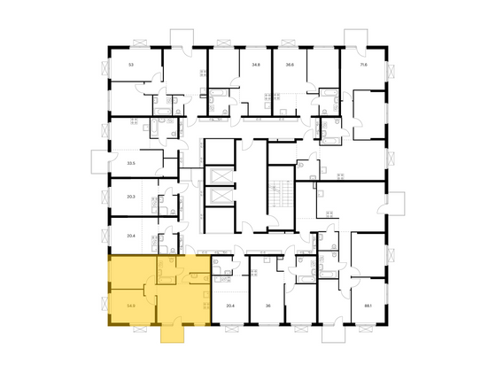 Продажа 2-комнатной квартиры 54,9 м², 9/17 этаж