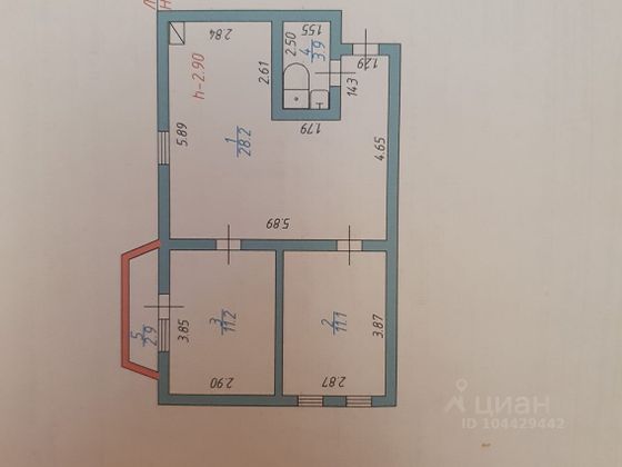 Продажа 2-комнатной квартиры 54,4 м², 2/3 этаж