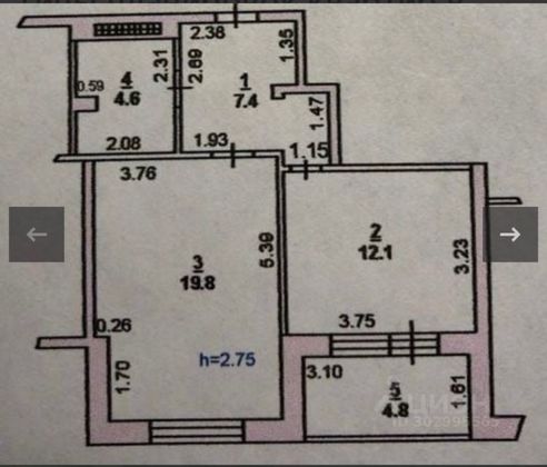 Продажа 1-комнатной квартиры 50 м², 9/18 этаж