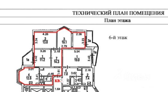 Продажа 3-комнатной квартиры 85 м², 6/17 этаж