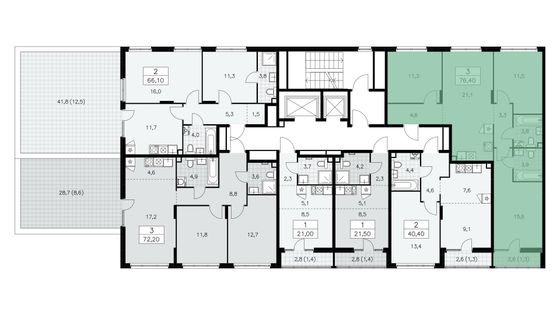 Продажа 3-комнатной квартиры 76,4 м², 2/15 этаж