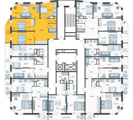 Продажа 3-комнатной квартиры 89,5 м², 11/16 этаж