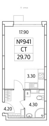 Продажа квартиры-студии 29,7 м², 16/25 этаж