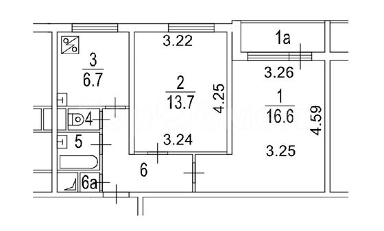 Продажа 2-комнатной квартиры 45,5 м², 12/12 этаж