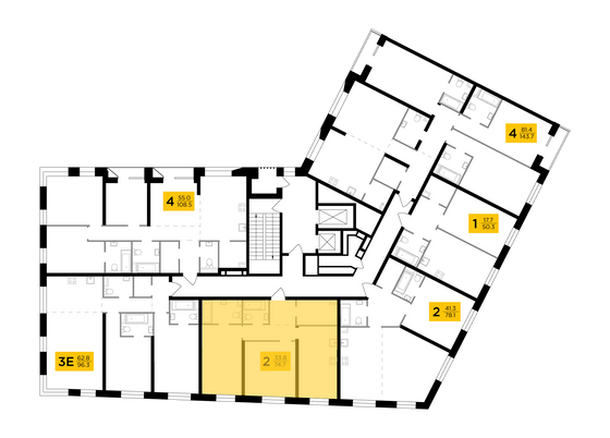 Продажа 2-комнатной квартиры 74,7 м², 13/16 этаж