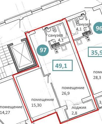 Продажа 2-комнатной квартиры 49,1 м², 2/6 этаж