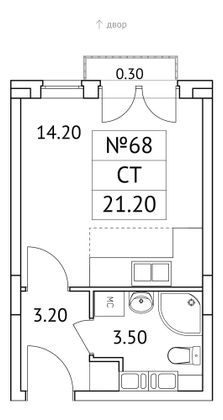 21,2 м², студия, 7/11 этаж