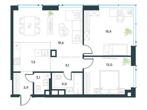 Продажа 3-комнатной квартиры 65,3 м², 29/32 этаж