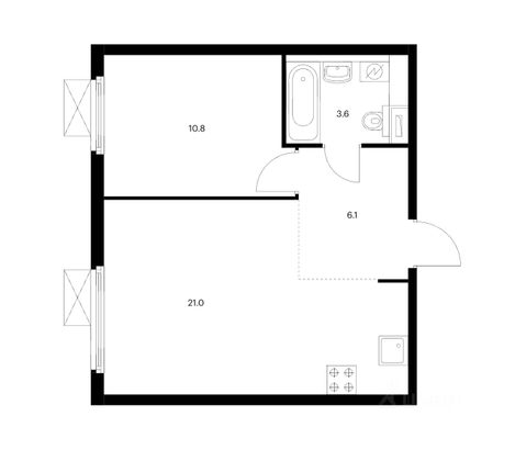 Продажа 1-комнатной квартиры 41,5 м², 11/33 этаж