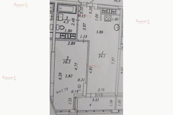 Продажа 1-комнатной квартиры 44,3 м², 17/31 этаж