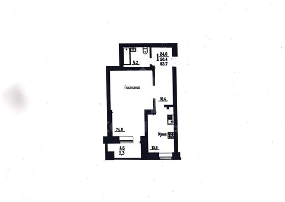 Продажа 1-комнатной квартиры 50,3 м², 9/10 этаж