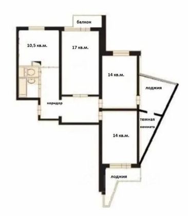 Продажа 3-комнатной квартиры 72,5 м², 16/17 этаж