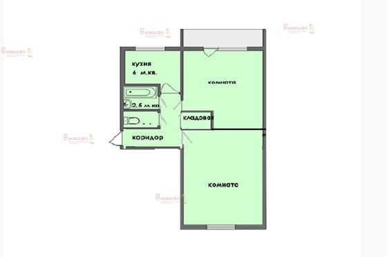 Продажа 2-комнатной квартиры 44,9 м², 3/5 этаж