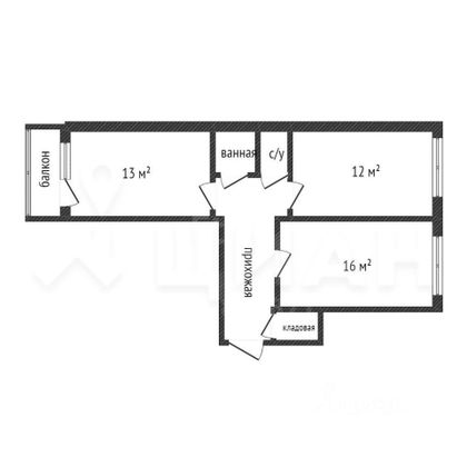 Продажа 2-комнатной квартиры 54,5 м², 5/16 этаж