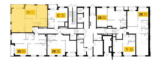 Продажа 3-комнатной квартиры 75,3 м², 1/22 этаж