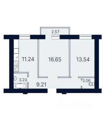 Продажа 2-комнатной квартиры 58,5 м², 5/10 этаж