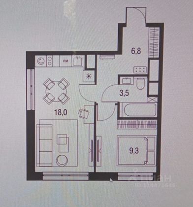 Продажа 1-комнатной квартиры 37,6 м², 4/25 этаж