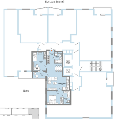 Продажа 3-комнатной квартиры 65 м², 5/12 этаж