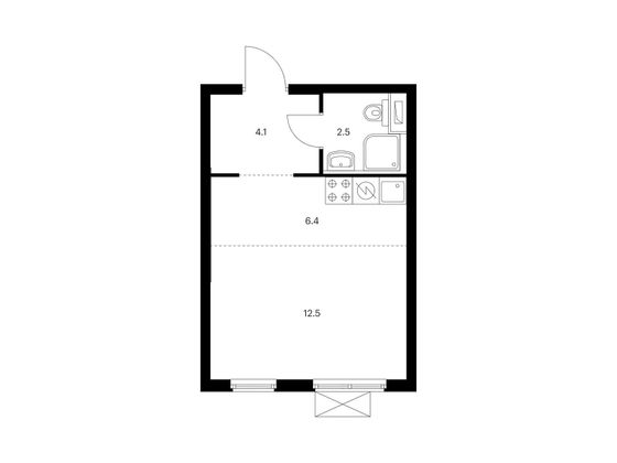 Продажа квартиры-студии 25,5 м², 12/33 этаж