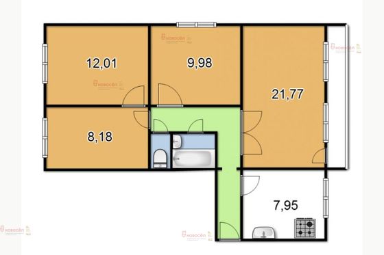Продажа 4-комнатной квартиры 78,2 м², 9/9 этаж