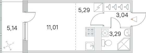 Продажа квартиры-студии 24,2 м², 5/5 этаж