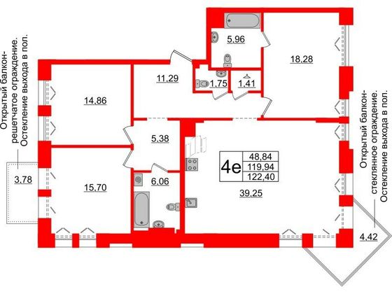 Продажа 3-комнатной квартиры 119,9 м², 6/8 этаж