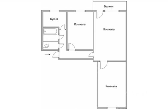 Продажа 3-комнатной квартиры 58,7 м², 5/5 этаж