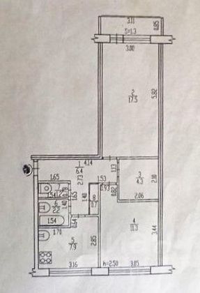 Продажа 2-комнатной квартиры 51,6 м², 5/5 этаж